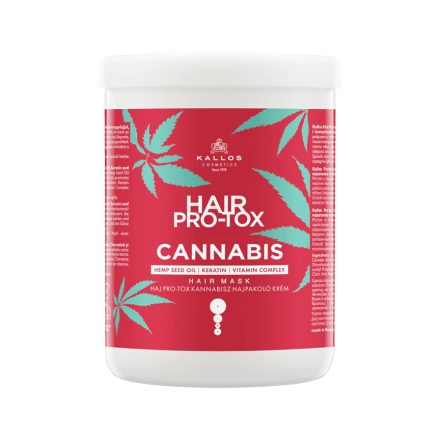 Kallos KJMN Haj Pro-tox Kannabisz Hajpakoló Krém Kendermagolajjal, Keratinnal és Vitamin komplex-szel 1000 ml