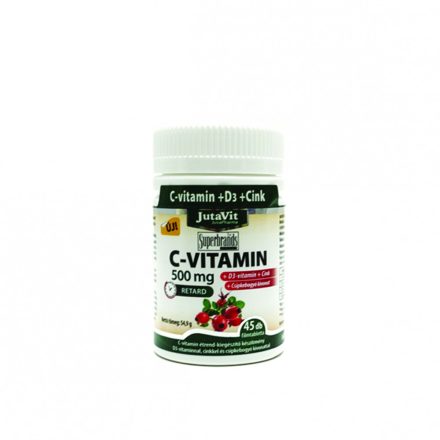 JutaVit C-vitamin 500mg nyújtott kioldódású + csipkeb. + D3 + Cink vitamin 100 db