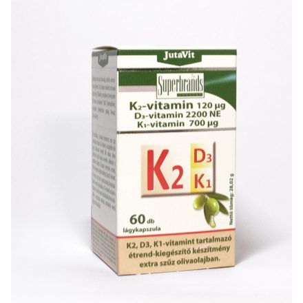 JutaVit K2-vitamin 120µg – D3-vitamin 2200NE – K1-vitamin 700µg 60 db