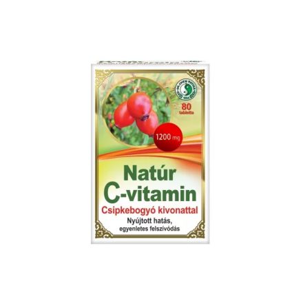 Natúr C-vitamin Csipkebogyóval tabletta - 80 db