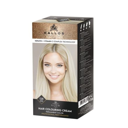 KALLOS GLOW Tartós Krémhajfesték - 128 gyöngyszőke