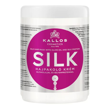 KJMN Silk Hajpakoló Krém olívaolajjal és selyemproteinnel száraz, élettelen hajra 1000 ml