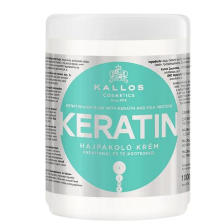 KJMN Keratin Hajpakoló Krém keratinnal és tejproteinnel száraz, töredezett és kémiailag kezelt hajra 1000 ml