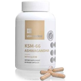Ashwagandha® KSM66 kapszula glicinnel 60 db USA