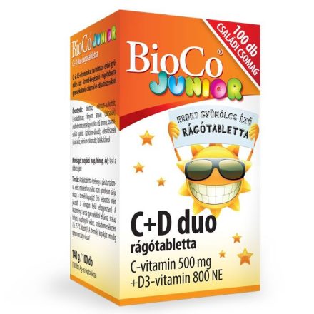 BIOCO C+D DUO JUNIOR RÁGÓTABLETTA 100DB