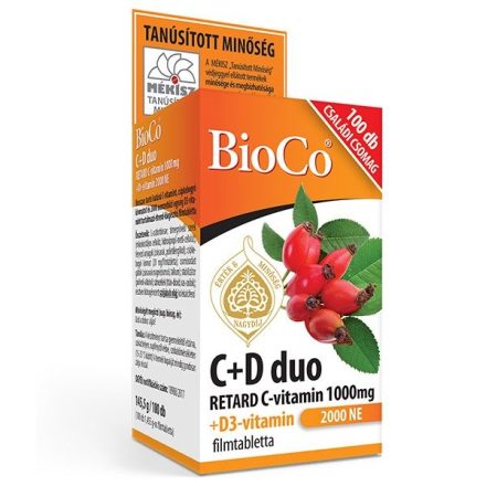 BIOCO C+D DUO RETARD C-VITAMIN 1000 MG + D3-VITAMIN 2000NE FILMTABLETTA 100DB