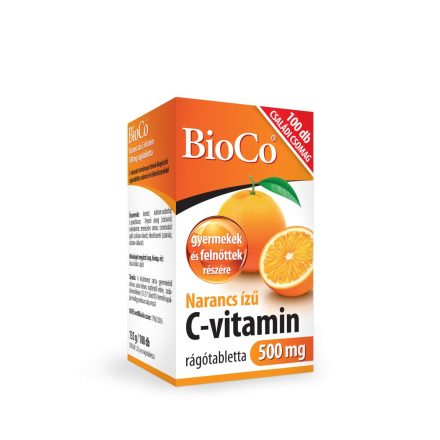 BIOCO NARANCS ÍZŰ C-VITAMIN 500 MG RÁGÓTABLETTA 100 DB