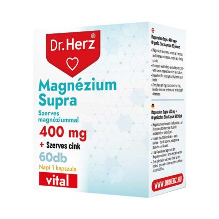 DR. HERZ MAGNÉZIUM SUPRA 400 MG + SZERVES CINK KAPSZULA 60DB