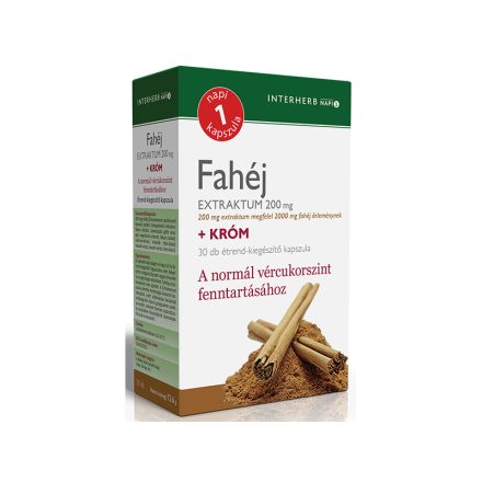 INTERHERB NAPI 1 FAHÉJ EXTRAKTUM 200MG + KRÓM KAPSZULA