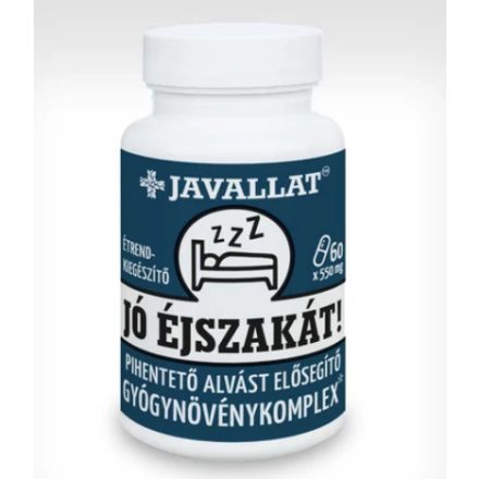 JAVALLAT JÓ ÉJSZAKÁT GYÓGYNÖVÉNYKOMPLEX ÉTREND-KIEGÉSZÍTŐ KAPSZULA 60DB