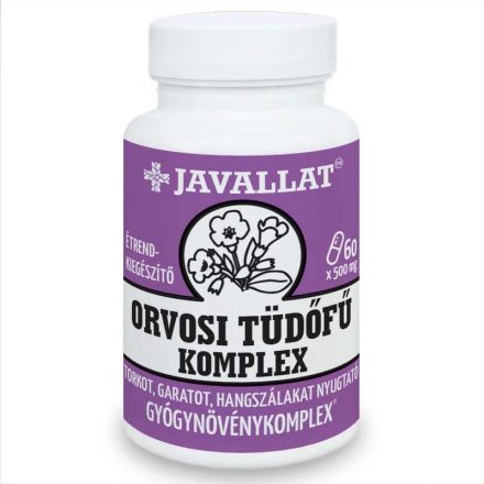 JAVALLAT ORVOSI TÜDŐFŰ GYÓGYNÖVÉNYKOMPLEX ÉTREND-KIEGÉSZÍTŐ KAPSZULA 60DB