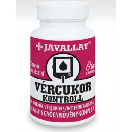 JAVALLAT VÉRCUKOR KONTROLL GYÓGYNÖVÉNYKOMPLEX ÉTREND-KIEGÉSZIÍTŐ KAPSZULA 60DB