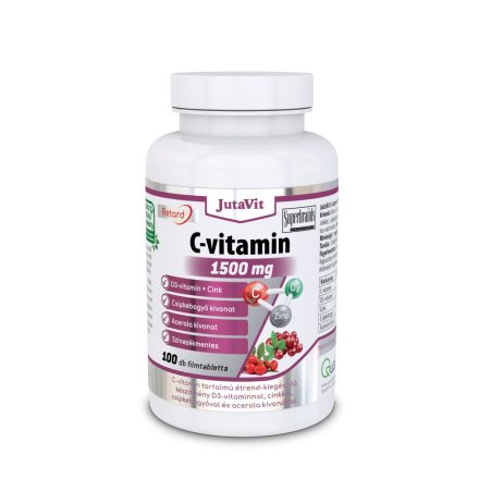 JutaVit C-vitamin 1500 mg retard + csipkebogyó + acerola kivonat + D3 + cink 100x