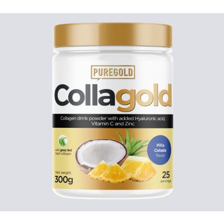 Pure Gold CollaGold Marha és Hal kollagén italpor hialuronsavval Pina Colada 300 g