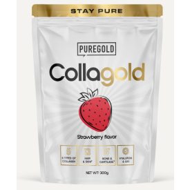   Pure Gold CollaGold Marha és Hal kollagén italpor hialuronsavval strawberry daiquiri 300 g