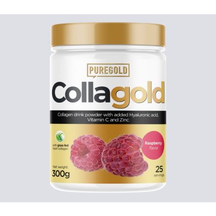 Pure Gold CollaGold Marha és Hal kollagén italpor hialuronsavval rapsberry 300 g