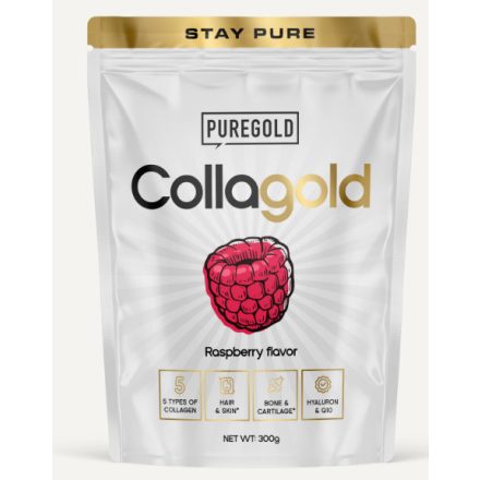 Pure Gold CollaGold Marha és Hal kollagén italpor hialuronsavval rapsberry 300 g